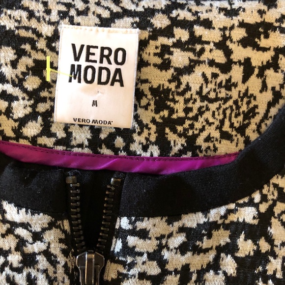 2 for 20$!Vero Moda black and white zipped bomber jacket M - Picture 4 of 7